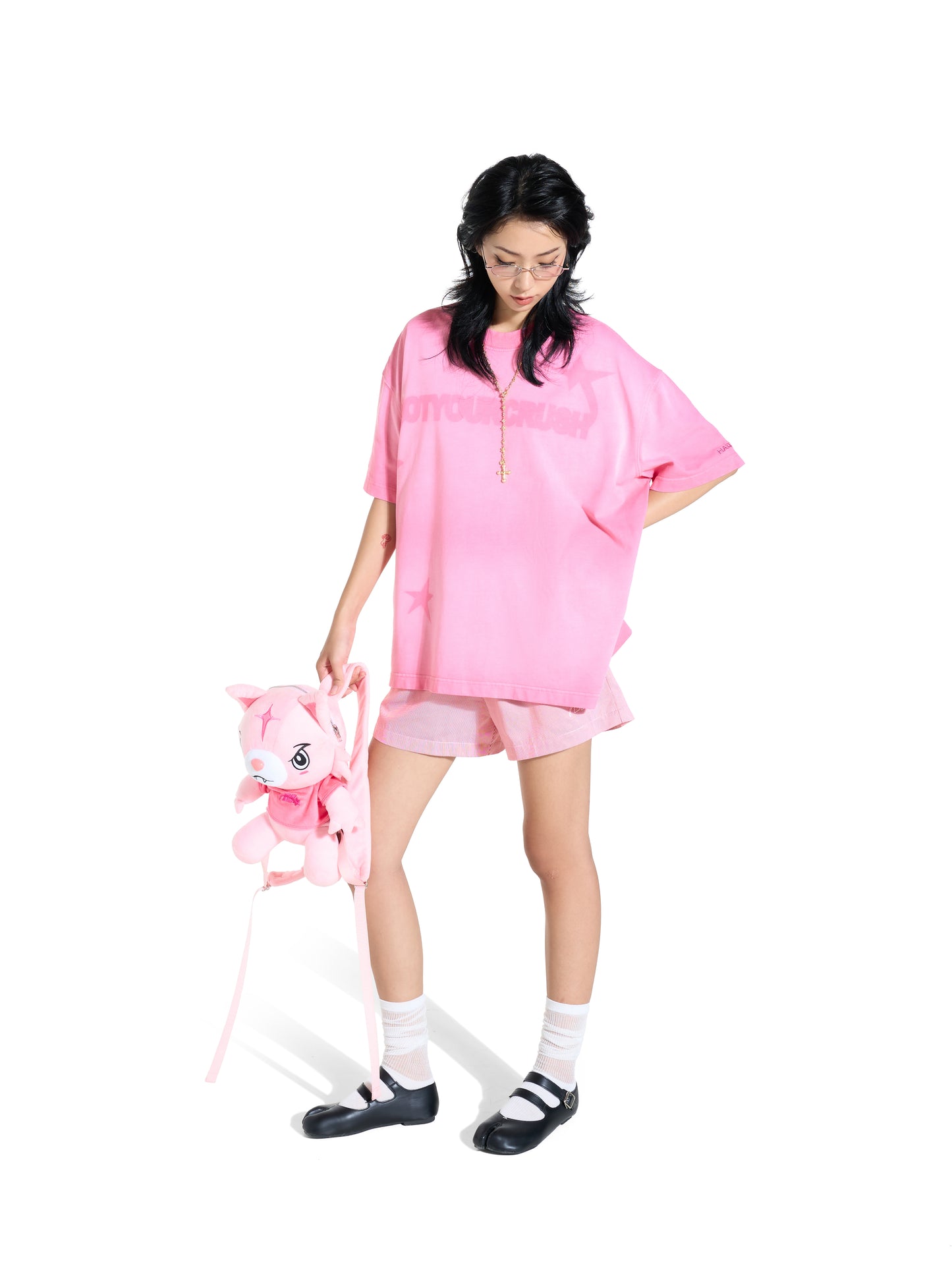 OVERSIZED T-SHIRT - HADES NOTYOURCRUSH WASH T-SHIRT PINK