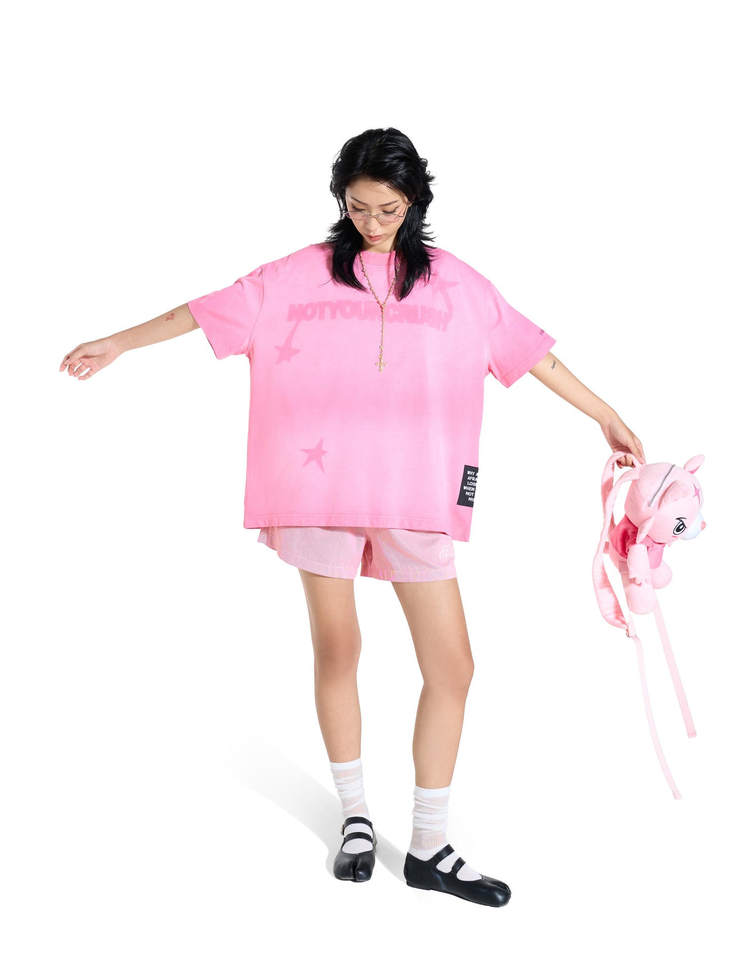 OVERSIZED T-SHIRT - HADES NOTYOURCRUSH WASH T-SHIRT PINK