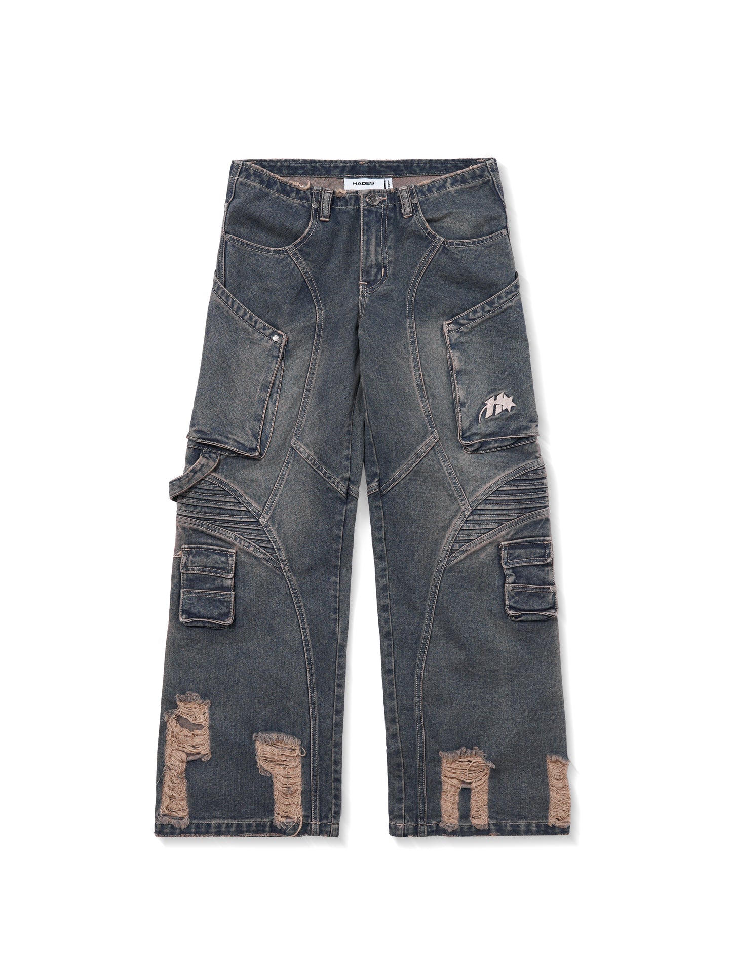 BAGGY LOW WAIST JEANS - HADES FENCE WASH JEANS