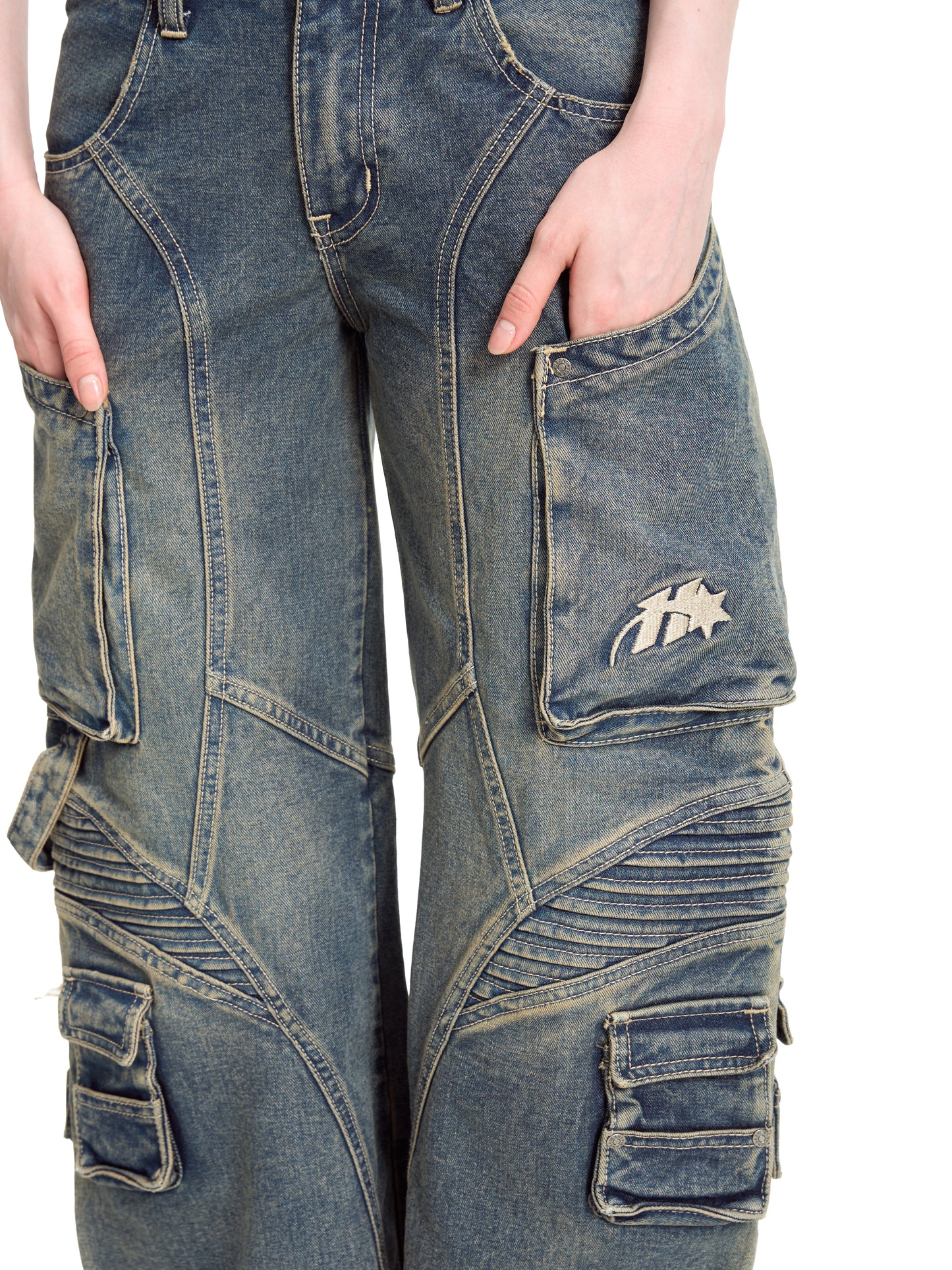 BAGGY LOW WAIST JEANS - HADES FENCE WASH JEANS