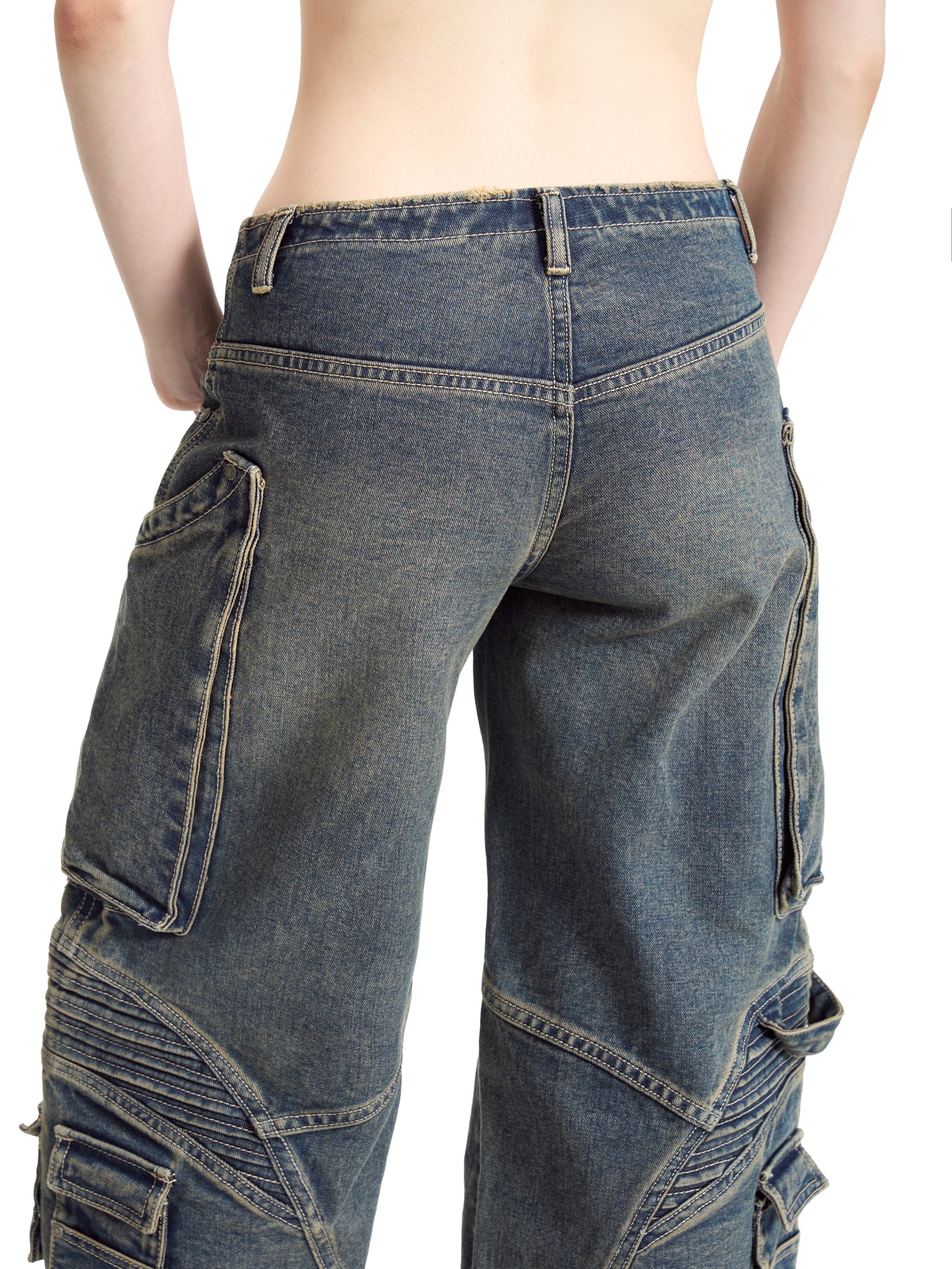 BAGGY LOW WAIST JEANS - HADES FENCE WASH JEANS